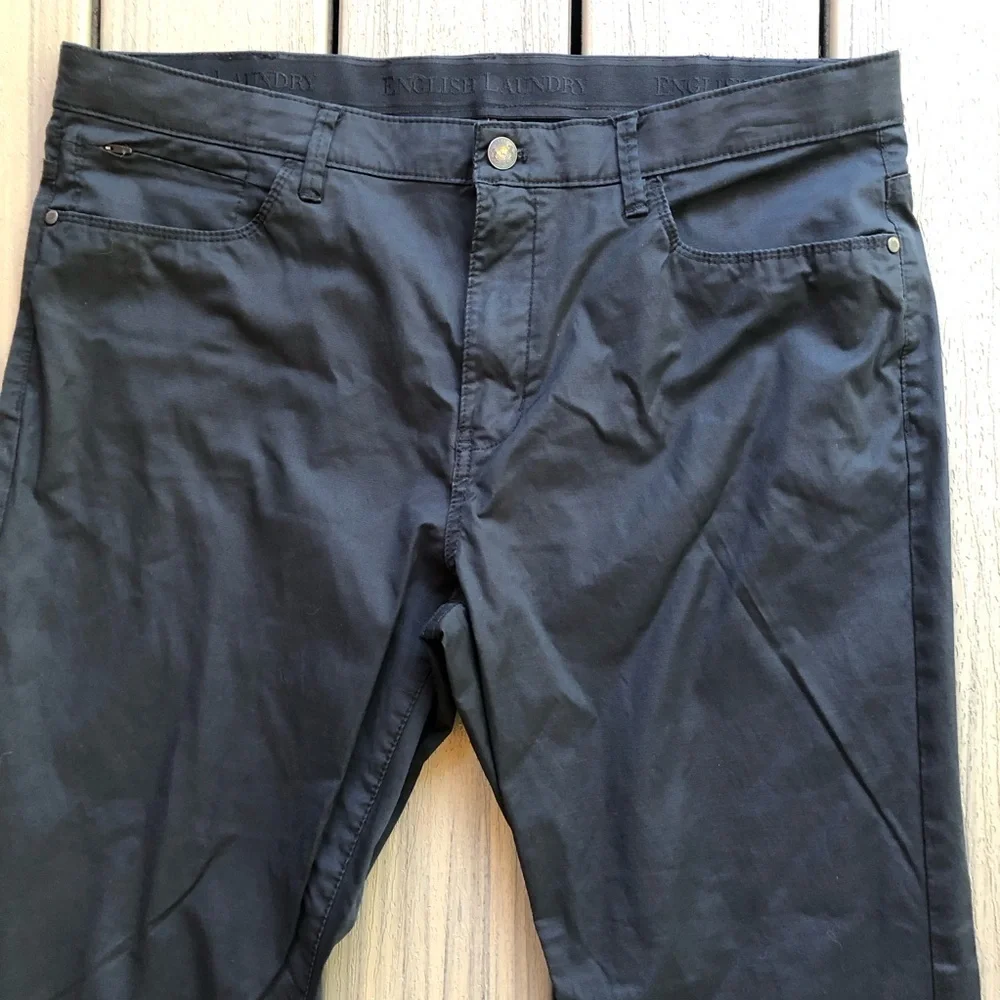 English Laundry Black Stretch Comfort Classic 5 Pocket Chino Pants Size 38W 34L - Picture 3 of 10